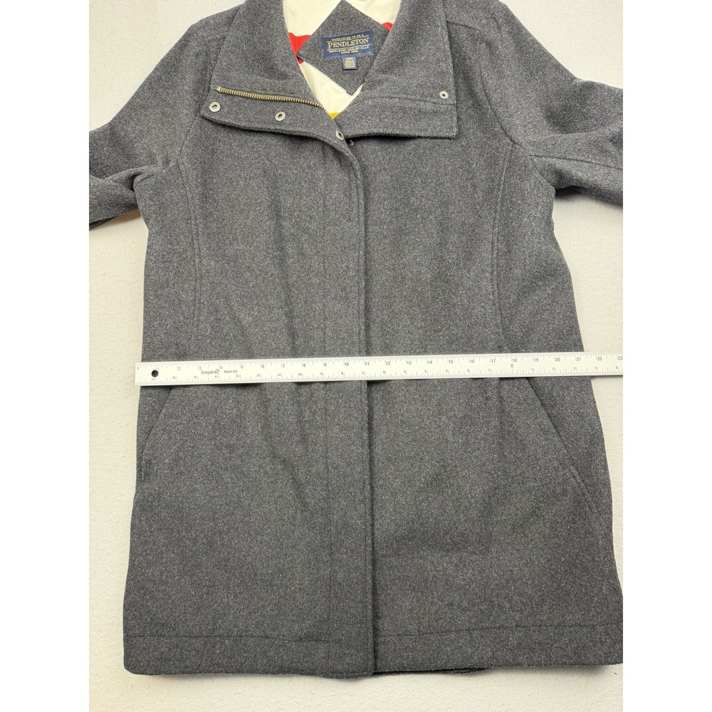 Pendleton Women's Wool Coat, Cascade Campbell Dark Grey Medium Jacket - Picture 4 of 9